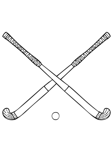 Field Hockey Sticks Coloring Page